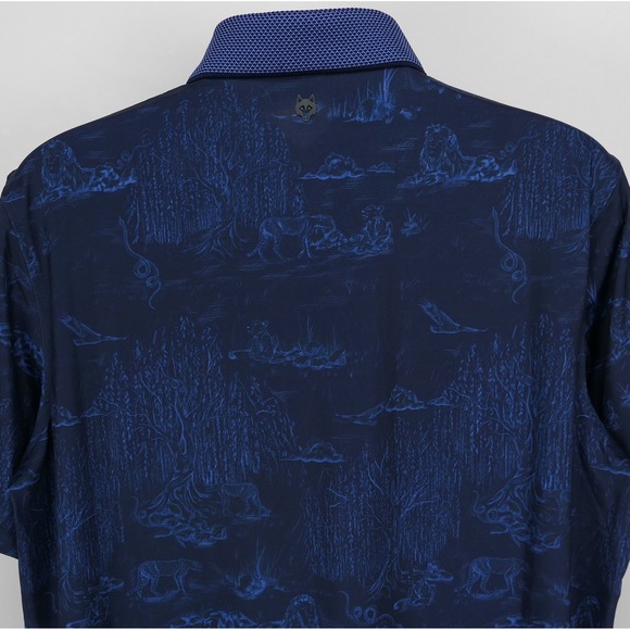 Greyson Mens M Polo Shirt Lion Pride Graphic Animal Print Golf Luxury NWT Willow - Picture 5 of 14